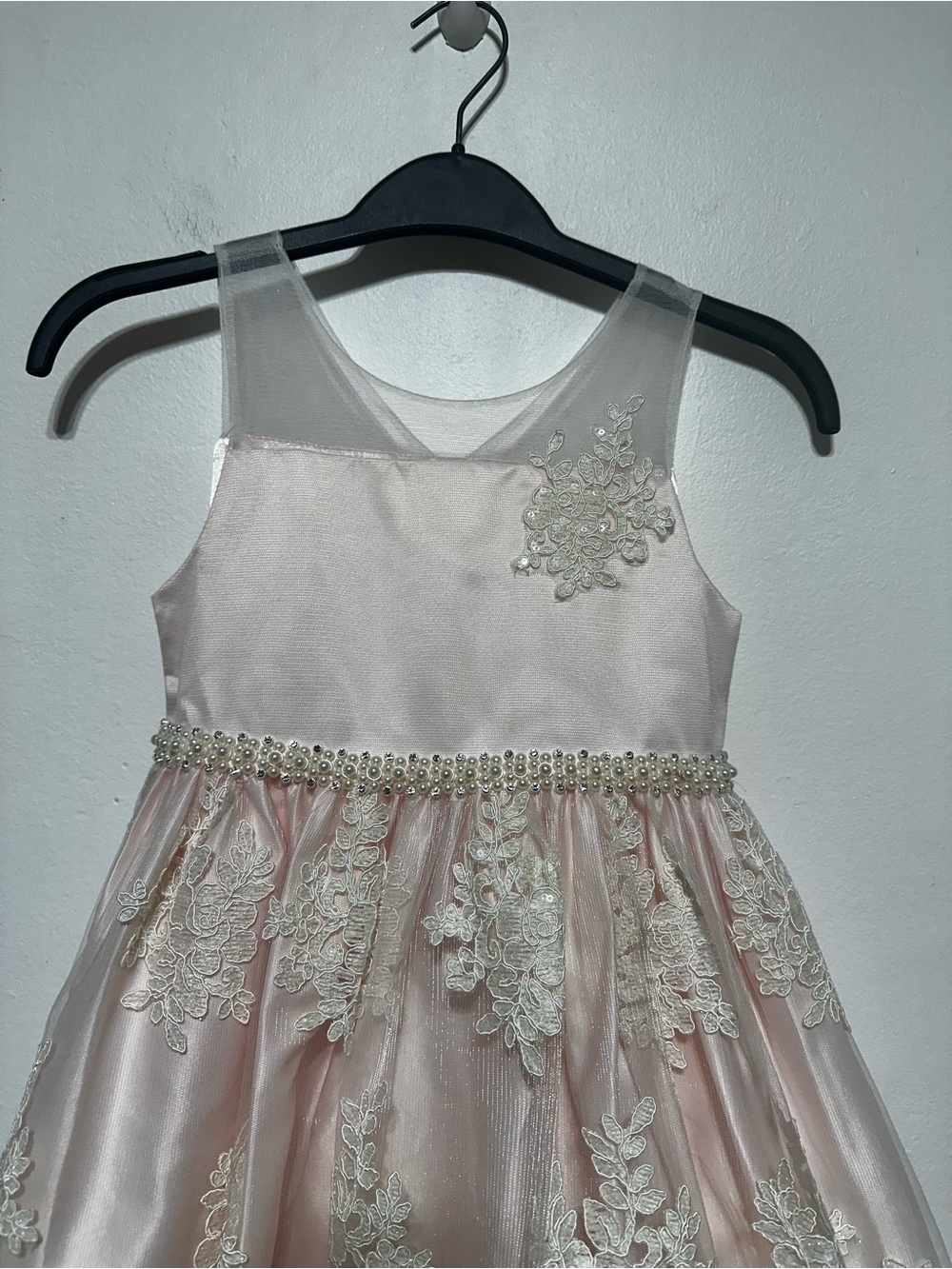 American Princess Girls' Pink Lace Overlay Formal Dress Size 6 kids